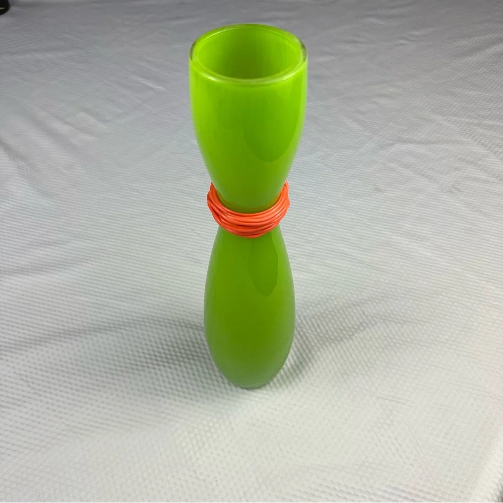 Bohemian Czech Rony Plesl tall Hourglass Glass Vase - Picture 1 of 8